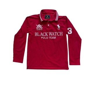 Polo Ralph Lauren Shirt Mens Large Shirt Red Blackwatch Big Pony - Discoloured